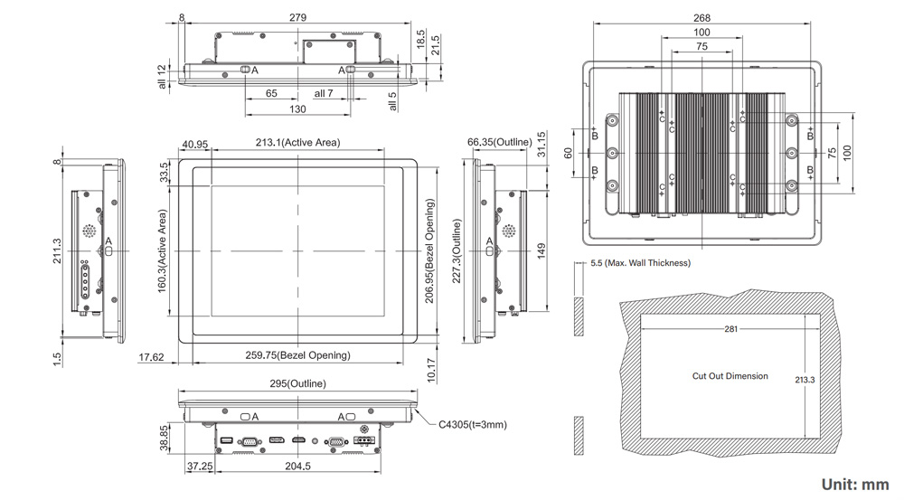 CV-110C-R11/M1101-R10 Industriemonitor 5 CV-110C-R11/M1101-R10 Industriemonitor 5