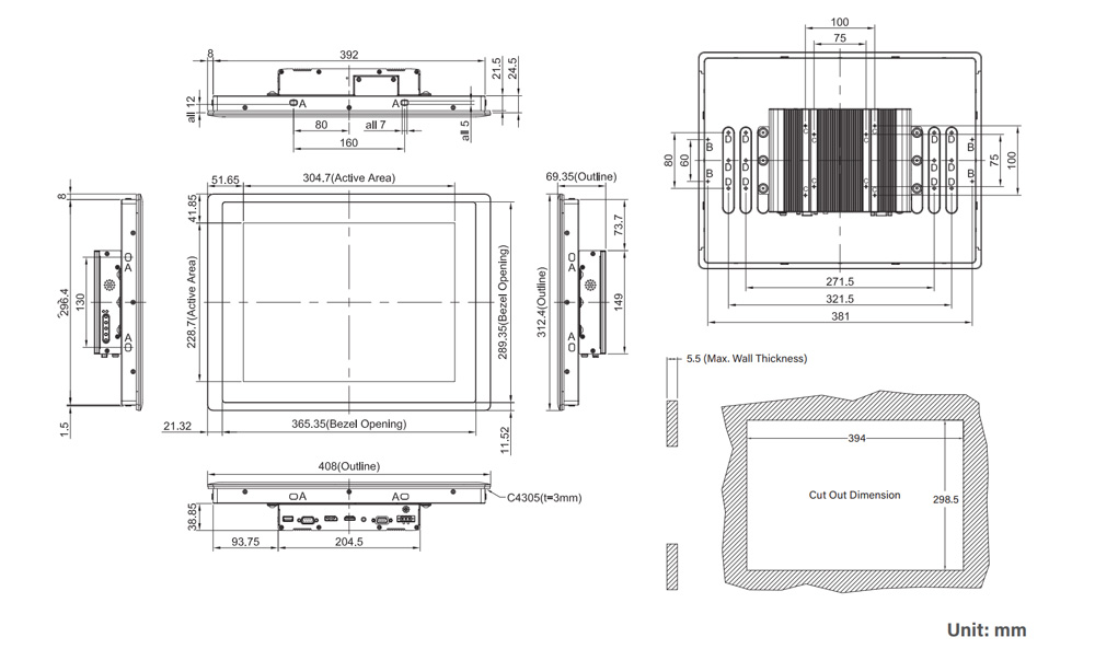CV-115C-R11/M1101-R10 Industriemonitor 5 CV-115C-R11/M1101-R10 Industriemonitor 5