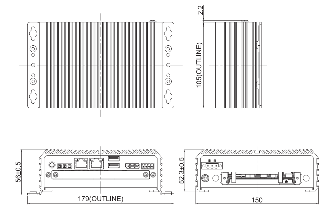 Box PC DA-1200-N97-R10 dim 2 Box PC DA-1200-N97-R10 dim 2