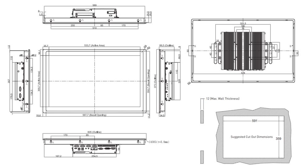 Panel PC CS-W124C-R10/P2002-i5-R10 Modul Panel PC CS-W124C-R10/P2002-i5-R10 Modul