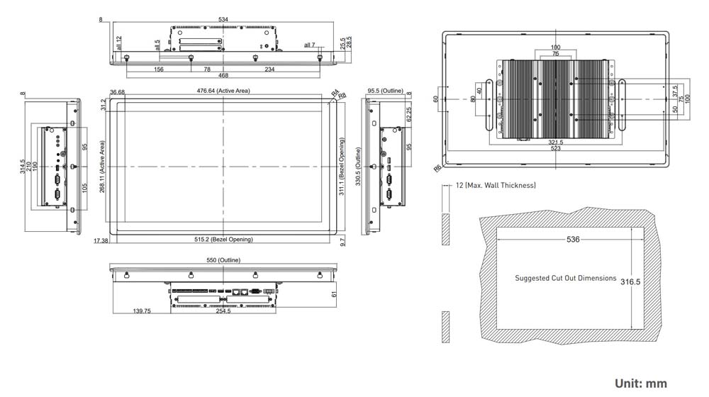 PPC CV-W121R-R10/P2102E-i5-R10 Skizze 2 PPC CV-W121R-R10/P2102E-i5-R10 Skizze 2