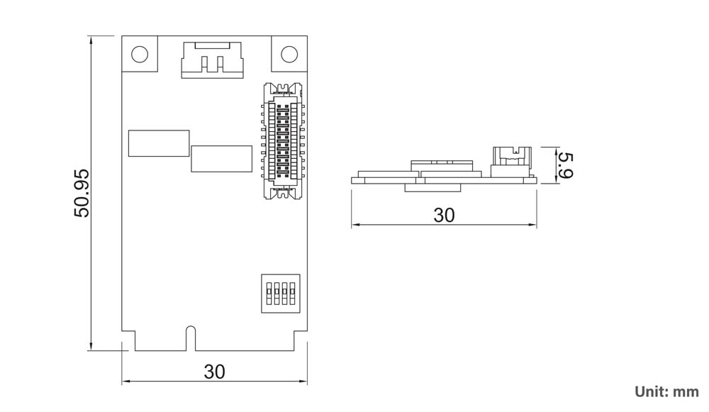 MEC-Modul MEC-COM-M212-TDB9 Skizze MEC-Modul MEC-COM-M212-TDB9 Skizze