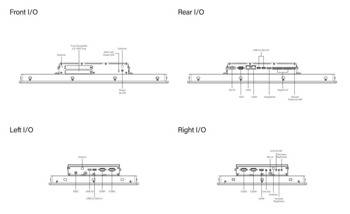 Panel PC CS-W121C-R10/P2202-i5-R10 maße1 Panel PC CS-W121C-R10/P2202-i5-R10 maße1