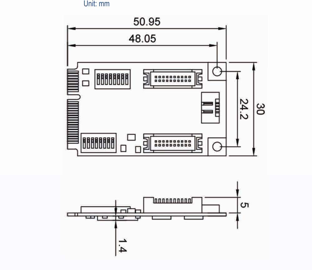 MEC-Modul MEC-COM-M334-TDB9 Skizze MEC-Modul MEC-COM-M334-TDB9 Skizze