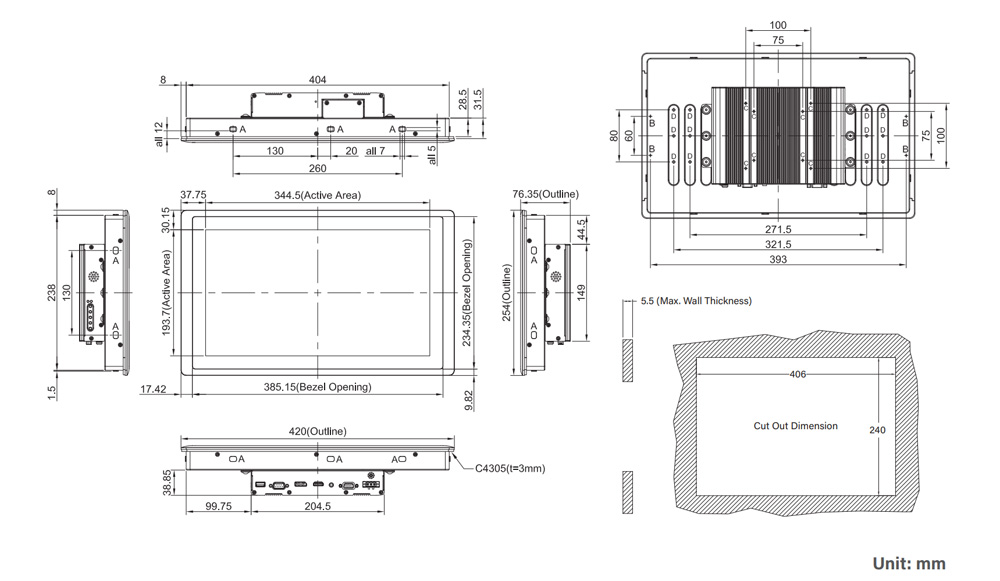 CV-W115C-R11/M1101-R10 Industriemonitor5
