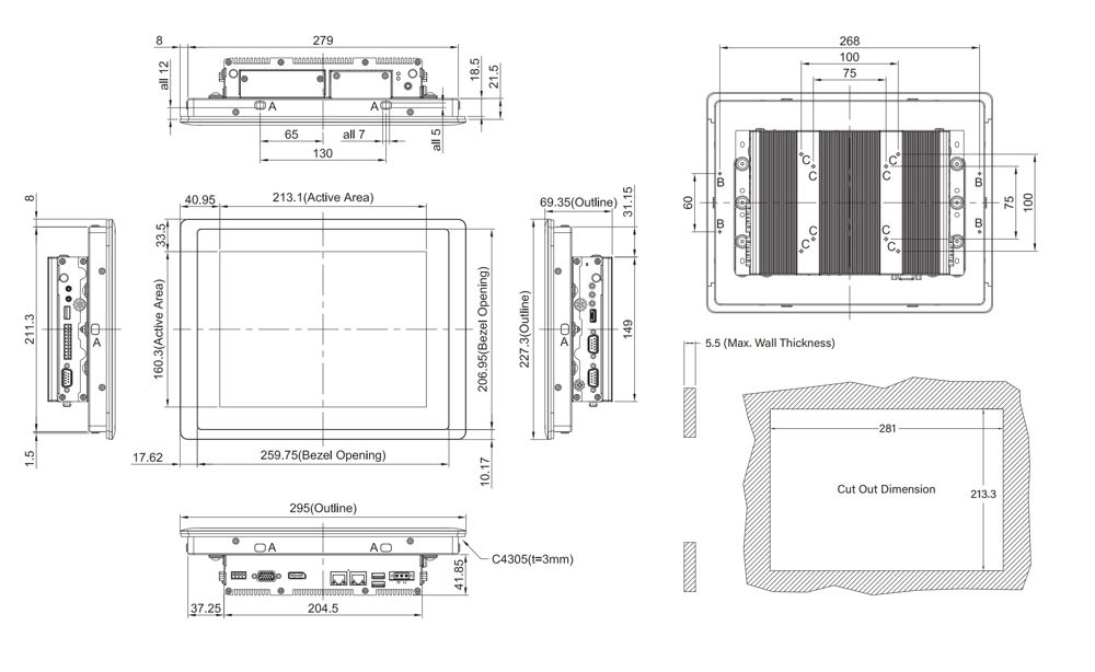 CV-110HR-R10/P1201-X6211E-R10 Panel PC 6