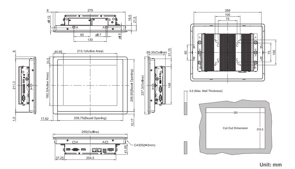 CS-110HC-R11/P1201-X6211E-R10 Panel PC 4