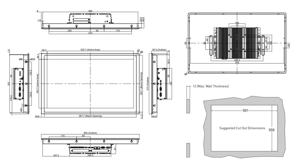Panel PC CS-124C-R10/P2102E-i3-R10 Modul Panel PC CS-124C-R10/P2102E-i3-R10 Modul