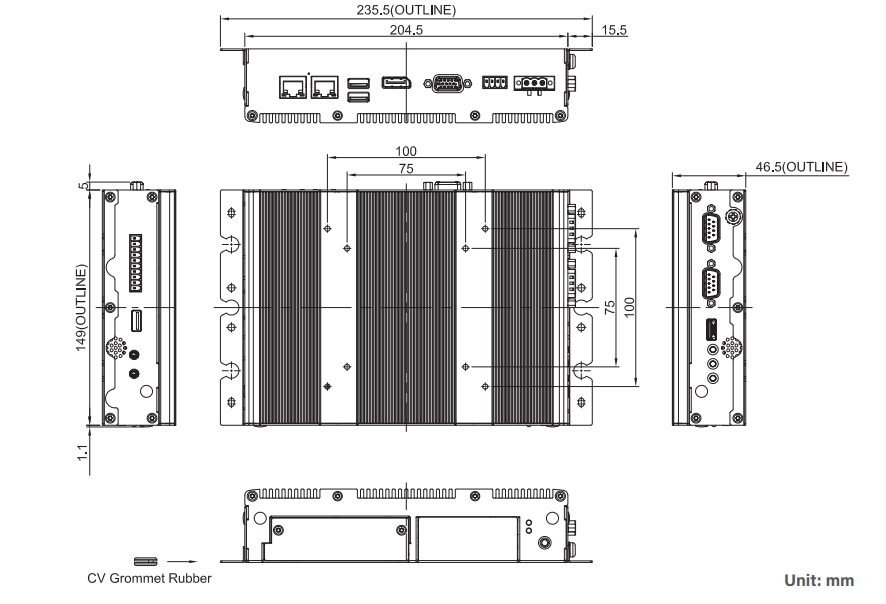 Box PC P1301-i3-R10 Dim 2 Box PC P1301-i3-R10 Dim 2