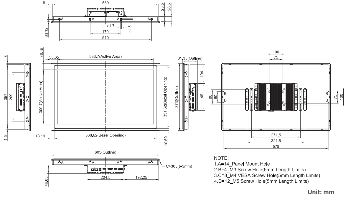 PPC CS-W124C-R10/P1301-X7425E-R10 Dim 2 PPC CS-W124C-R10/P1301-X7425E-R10 Dim 2