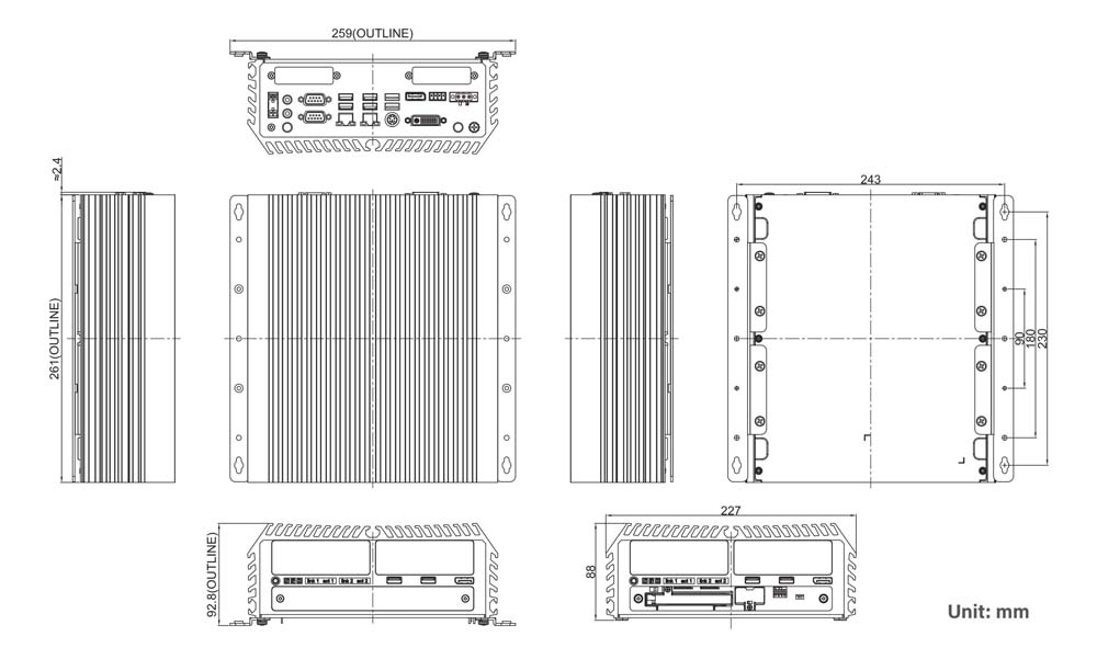 Embedded-PC DS-1200-R10 Skizze 2 Embedded-PC DS-1200-R10 Skizze 2