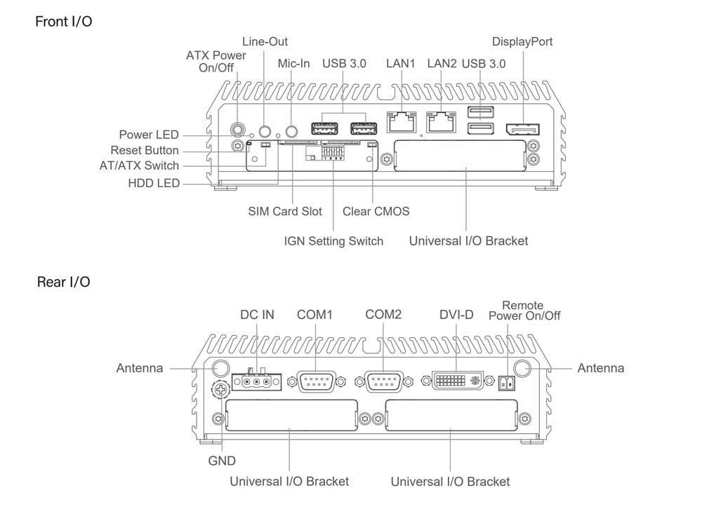 Embedded-PC DC-1200-N42-R10 Skizze 1 Embedded-PC DC-1200-N42-R10 Skizze 1
