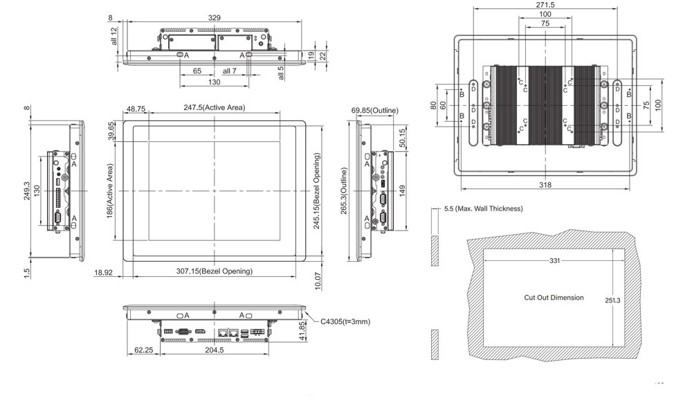 CV-112HC-R11/P1201-X6425E-R10 Panel PC 6 CV-112HC-R11/P1201-X6425E-R10 Panel PC 6